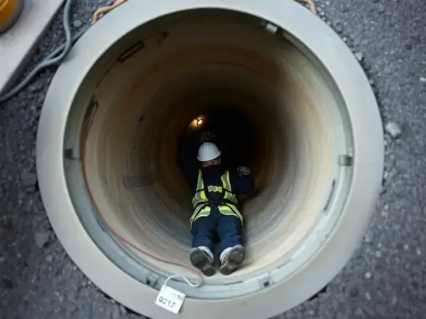 下水管のつまり解消作業