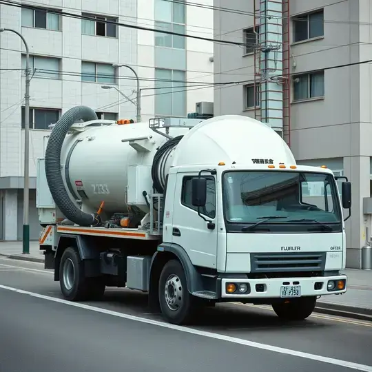 吸引車による汚水管清掃